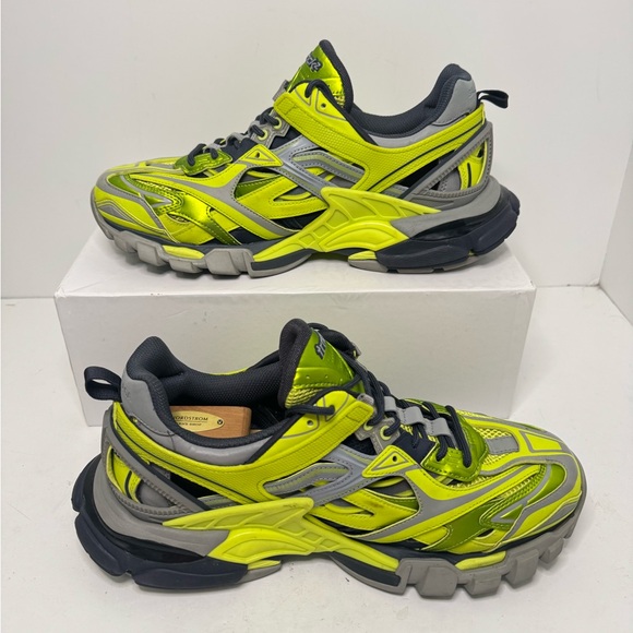 Balenciaga Track 2 Men’s Sneakers Size 43 EU / 10 US Metallic Green Grey - Picture 2 of 7
